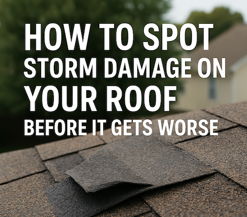 Close-up of storm-damaged asphalt shingles on a residential roof in Frisco, Texas, showing lifted and missing shingles after a storm — Town & Country Roofing.